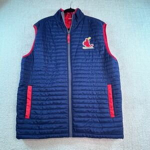 Mens St Louis Cardinals‎ Quilted Vest Adult XL Navy Red Logo